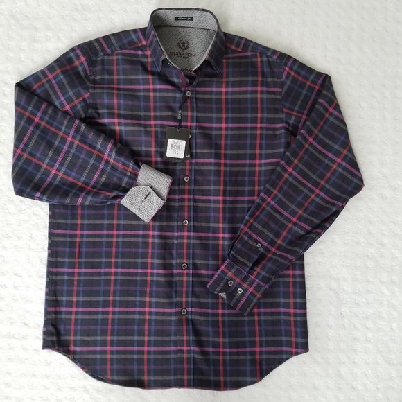 Bugatchi Other - Bugatchi Uomo Classic Fit Midnight Plaid